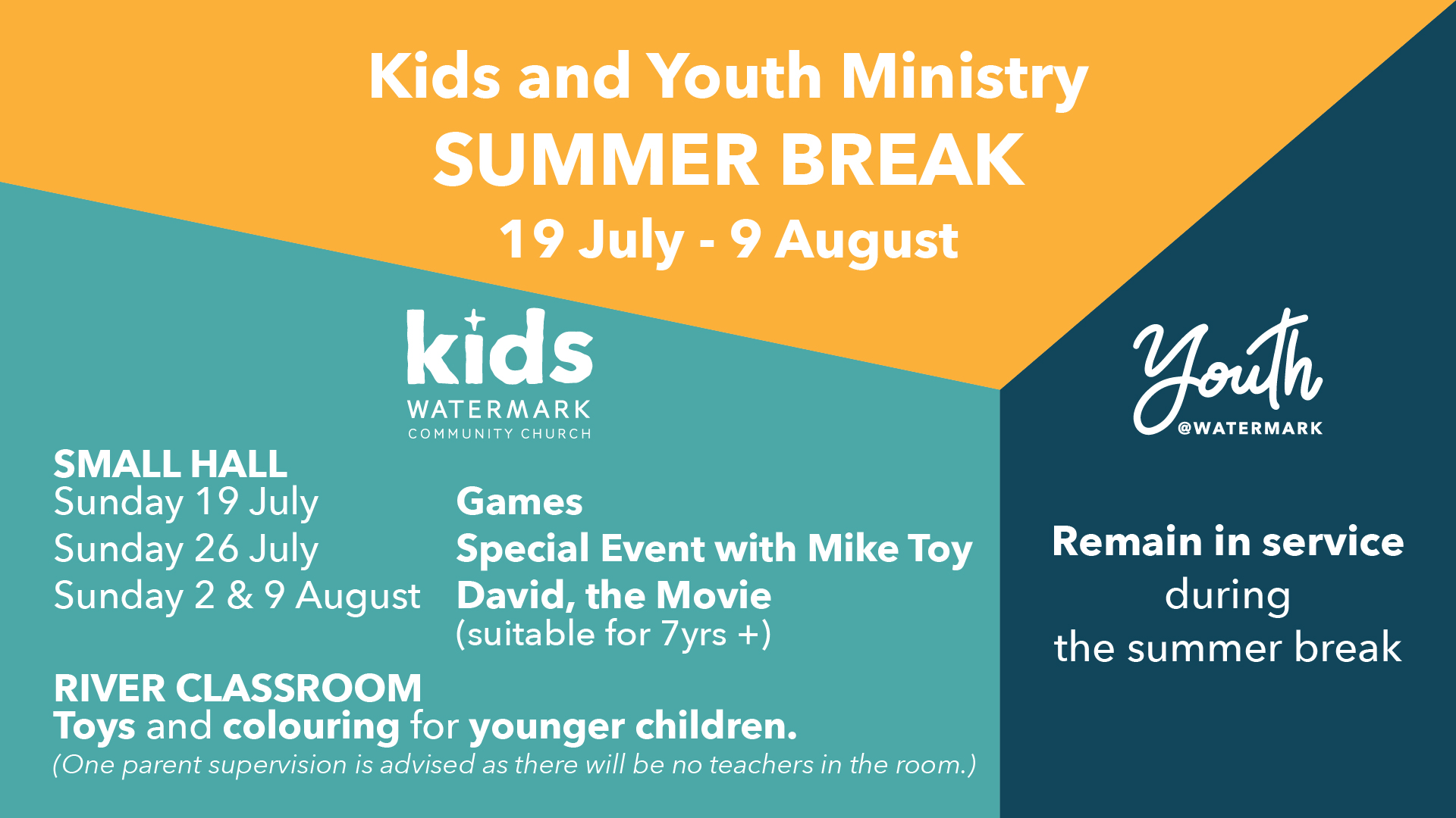 KidsSummerBreak_PPT_Announcement_16x9 Kids and Youth Ministry Summer break
